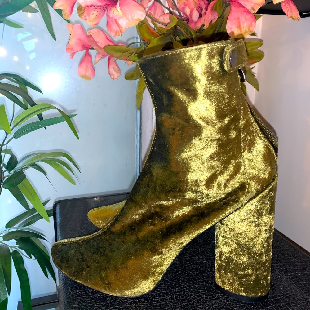 Velvet ankle booties - Picture 1 of 7